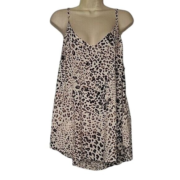 Torrid Leopard Print Sleeveless Flowy Camisole Top Size 1X Lightweight Rayon Ble - Picture 1 of 6